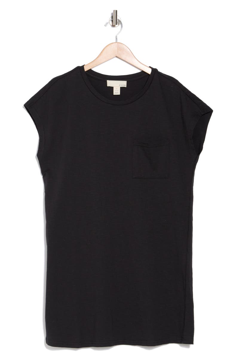 BY DESIGN Arabella Slub Cotton Tunic T-Shirt, Alternate, color, Black