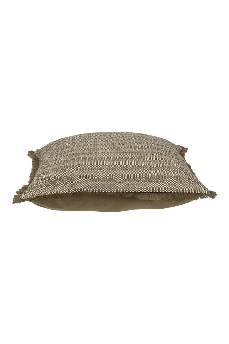 Fringe Trim Square Accent Pillow, Alternate, color, GREEN