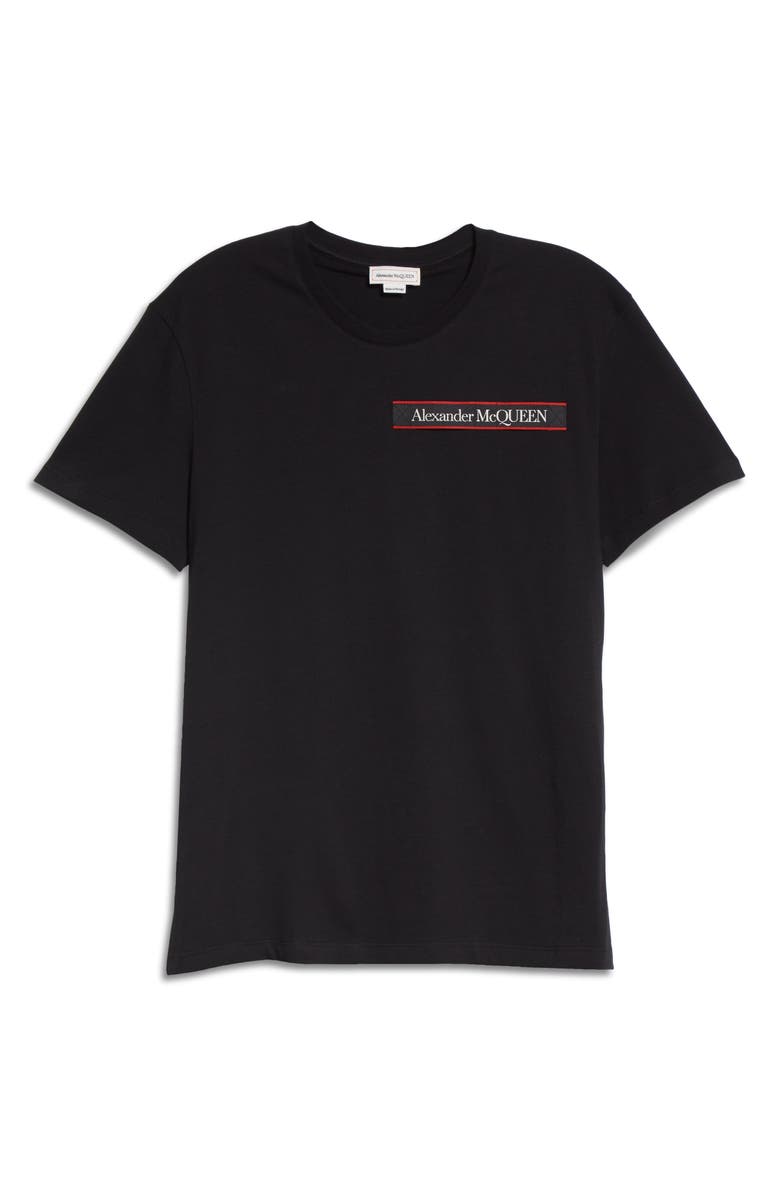 McQueen Alexander McQueen Logo Tape Cotton T-Shirt, Alternate, color, 