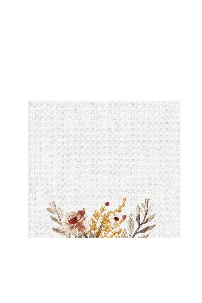 Fall Floral Flowers Ranunculus Cute Dishtowel Home Kitchen Drying Dish Towel All Seasons Fall Autumn Harvest Decor Decoration, Alternate, color, White