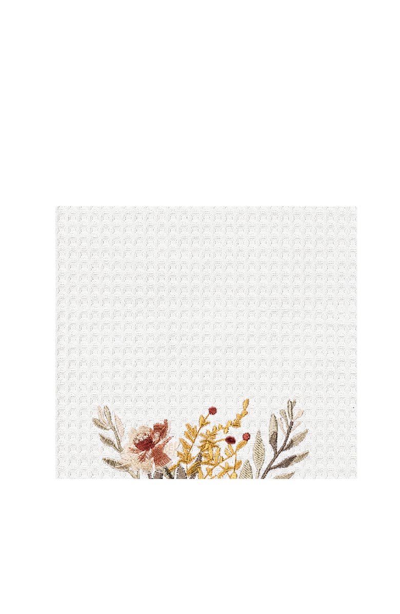 C&F Home Fall Floral Flowers Ranunculus Cute Dishtowel Home Kitchen Drying Dish Towel All Seasons Fall Autumn Harvest Decor Decoration, Alternate, color, White