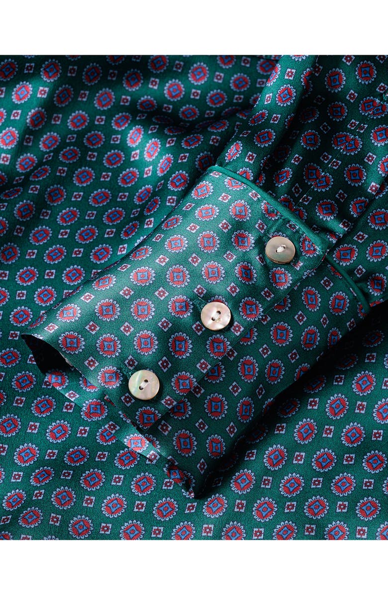 Petite Plume Medallion Mulberry Silk Pajamas, Alternate, color,