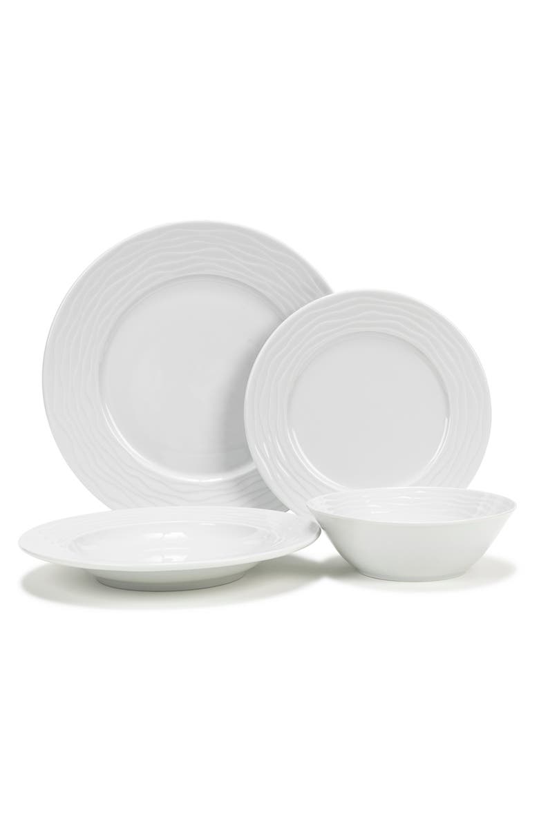 FRENCH HOME White Wave 16-Piece Dinnerware Set, Alternate, color, Off-White