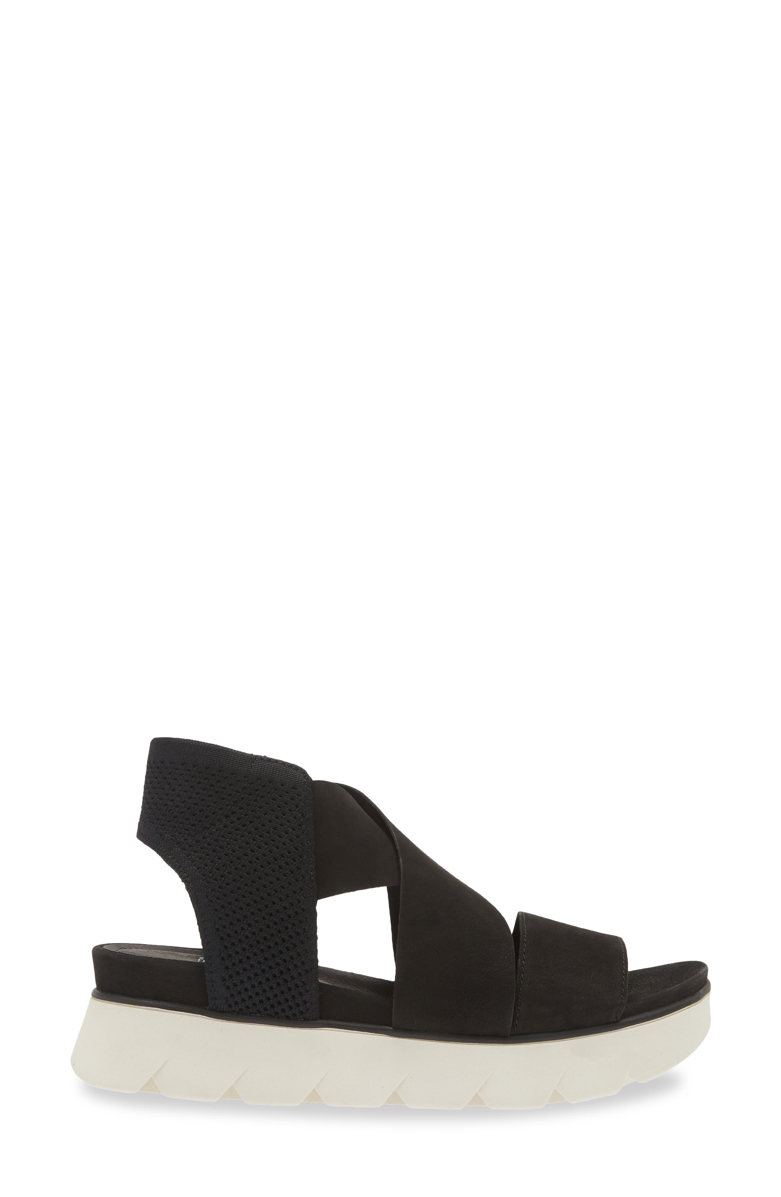 Eileen Fisher Chant Platform Sandal, Alternate, color, Black