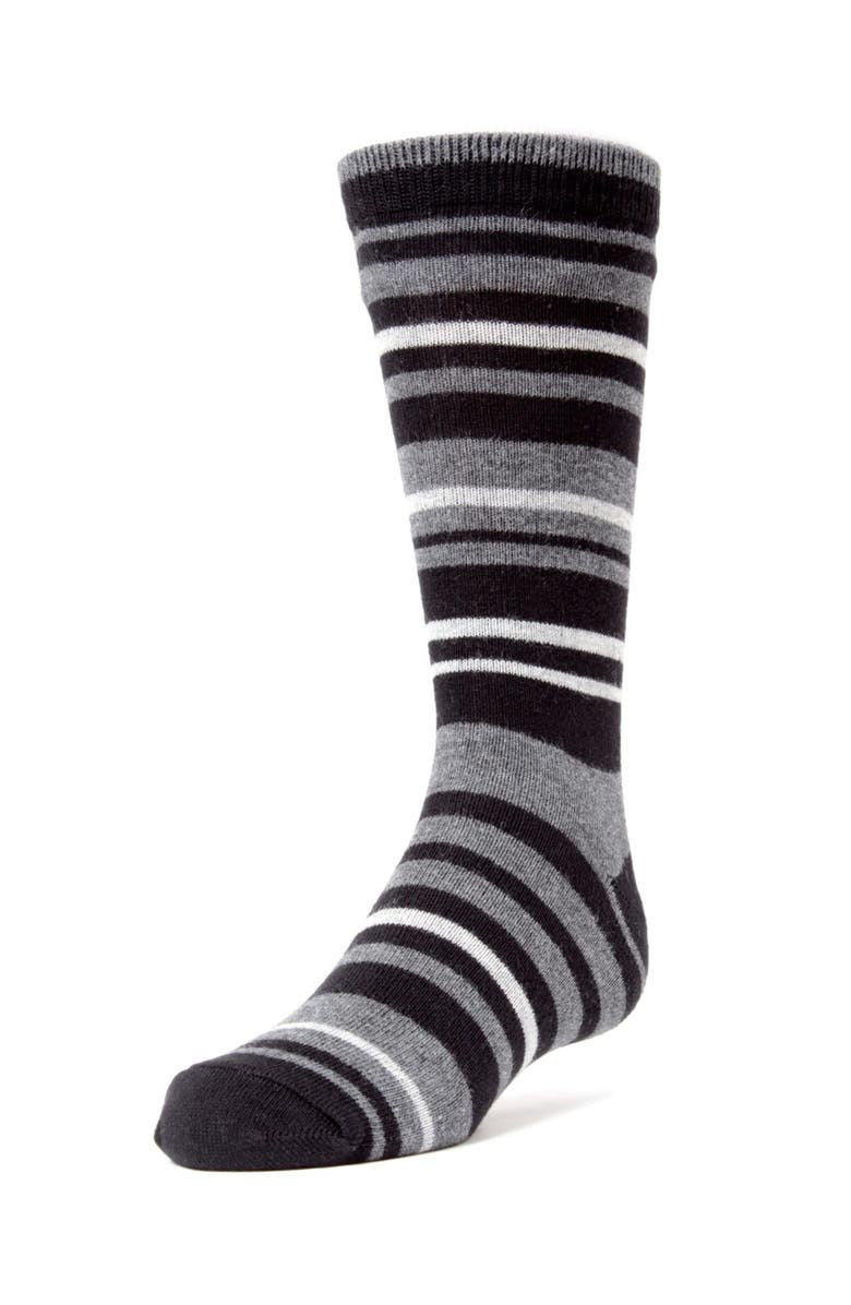 MeMoi Rings and Rungs Striped Socks, Main, color, Black