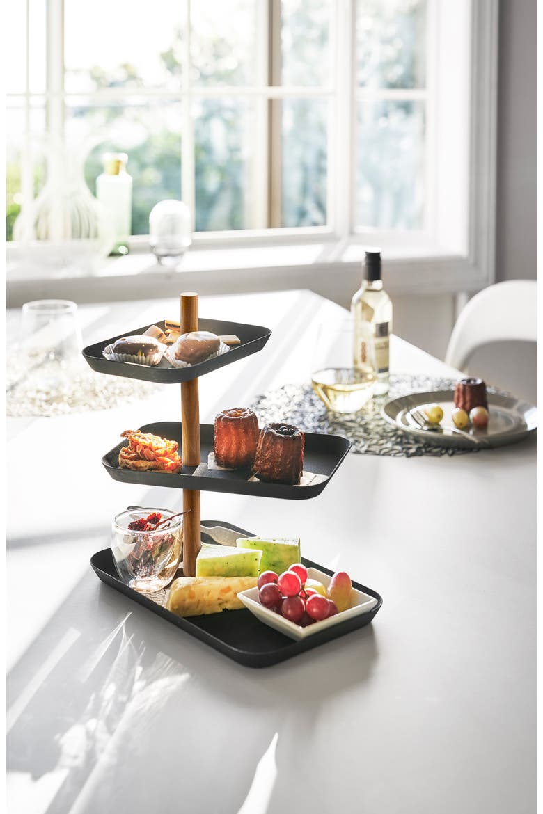 3-Tier Display Tray, Alternate, color, WALNUT