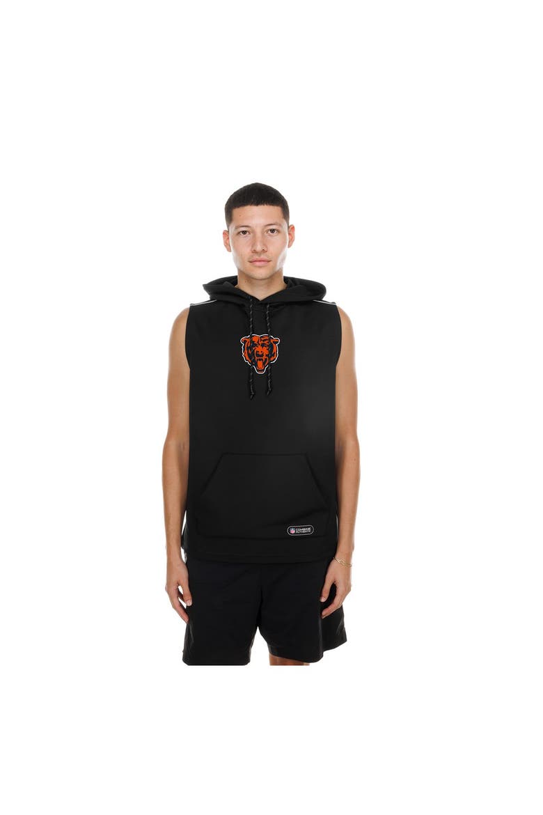 Men's New Era  Black Chicago Bears Combine Sleeveless Hoodie, Main, color, Black