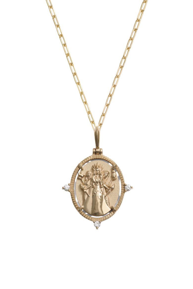 Hecate Goddess Diamond Necklace, Main, color, 14K YELLOW GOLD