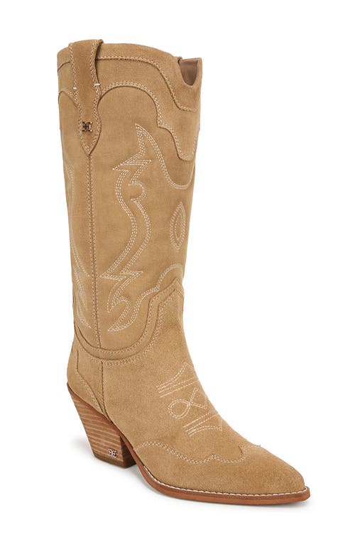 Sam Edelman James Pointed Toe Western Boot In Safari Tan