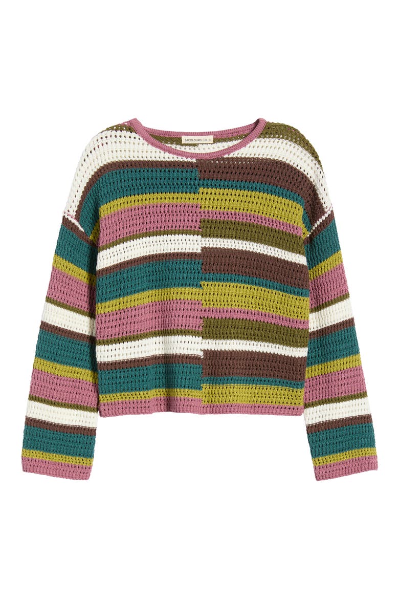 Mix Stripe Pullover, Alternate, color, GREEN