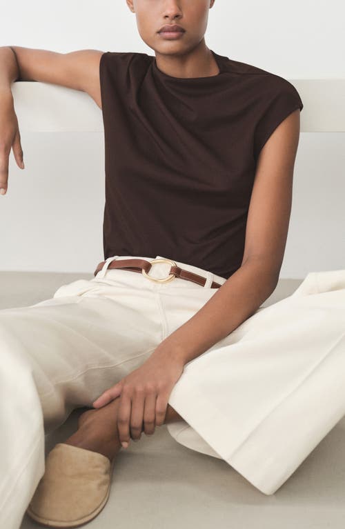 MANGO MANGO CANDELA EXTENDED SHOULDER FUNNEL NECK TOP