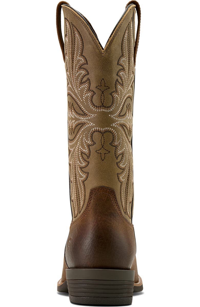 Ariat Hustler Narrow Cutter Toe Cowboy Boot, Alternate, color, Brown