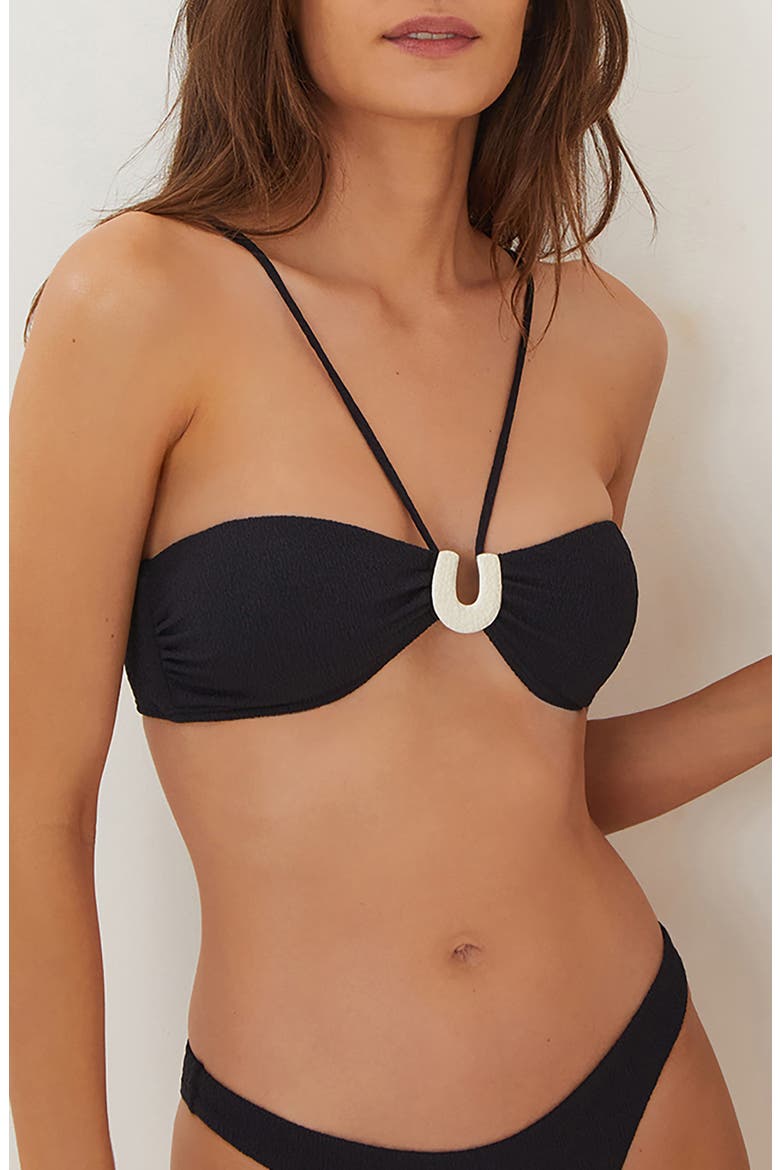 Firenze Sami Bandeau Bikini Top, Main, color, BLACK