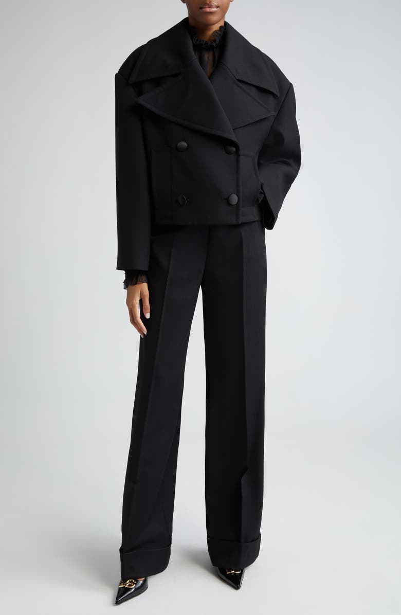 Dolce&Gabbana Smocked Long Sleeve Silk Chiffon Top, Alternate, color, 