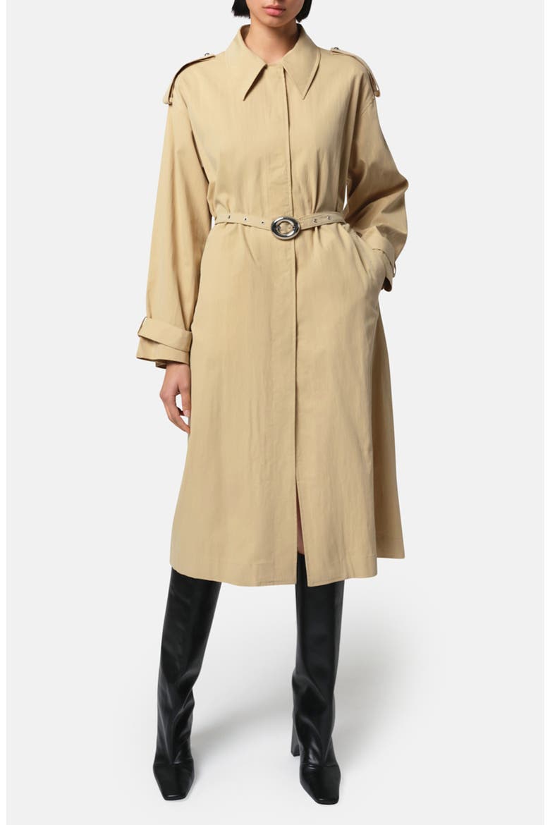 Ozzy Water Repellent Trench Coat, Main, color, SANDSTONE