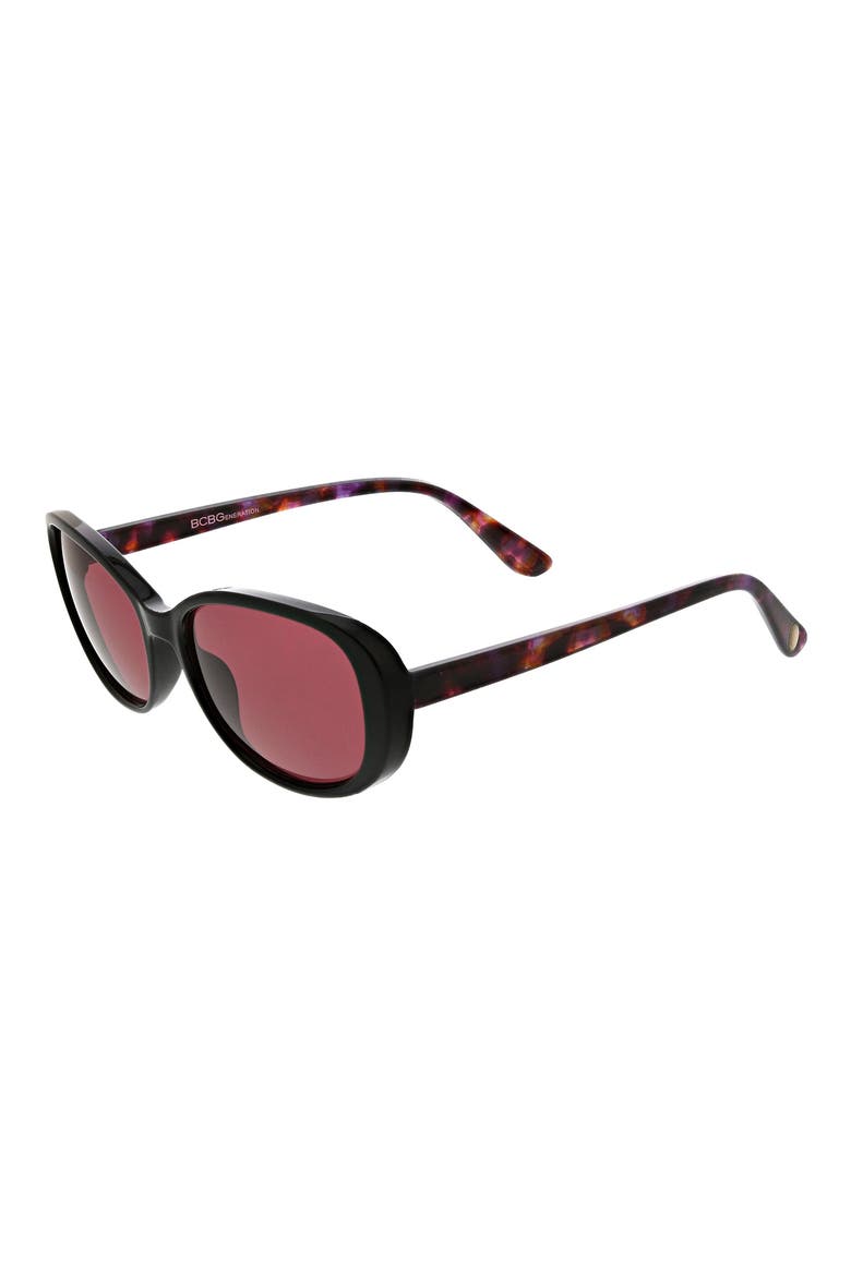 '90s 38mm Oval Sunglasses, Alternate, color, BLACK