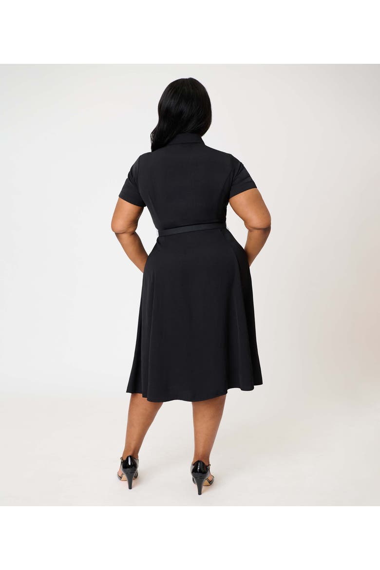 Plus Size 1940s Shirt Dress, Alternate, color, Black & Rhinestone Skull
