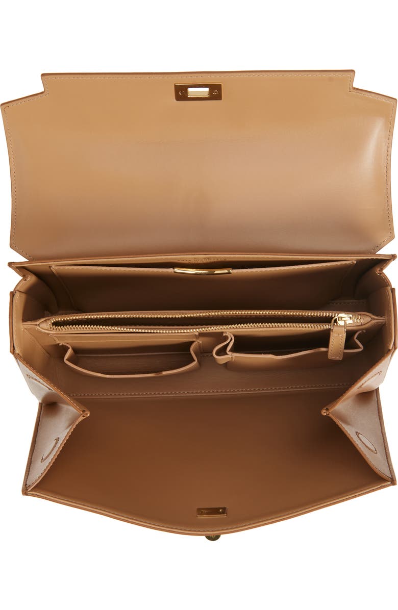 Anya Hindmarch Mortimer Leather & Raffia Top Handle Bag, Alternate, color, Pecan