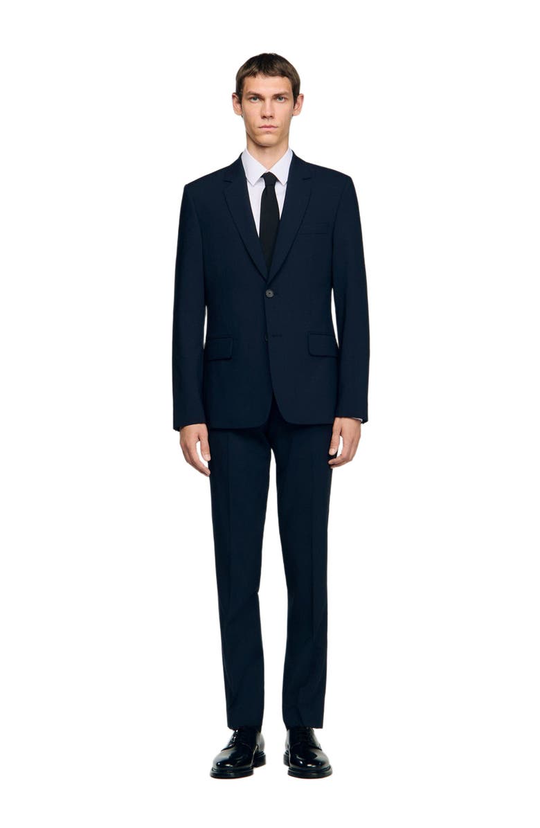SANDRO Wool suit jacket, Alternate, color, Navy Blue