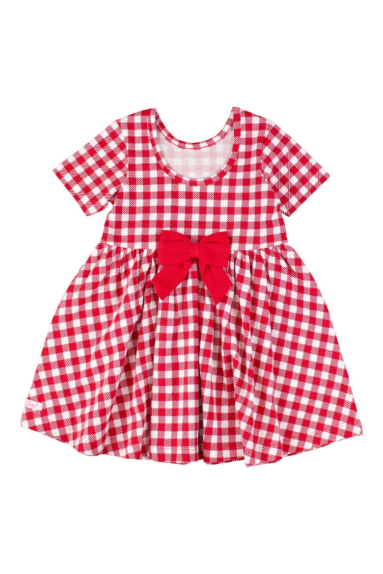 Gingham Cotton Dress, Alternate, color, RED GINGHAM