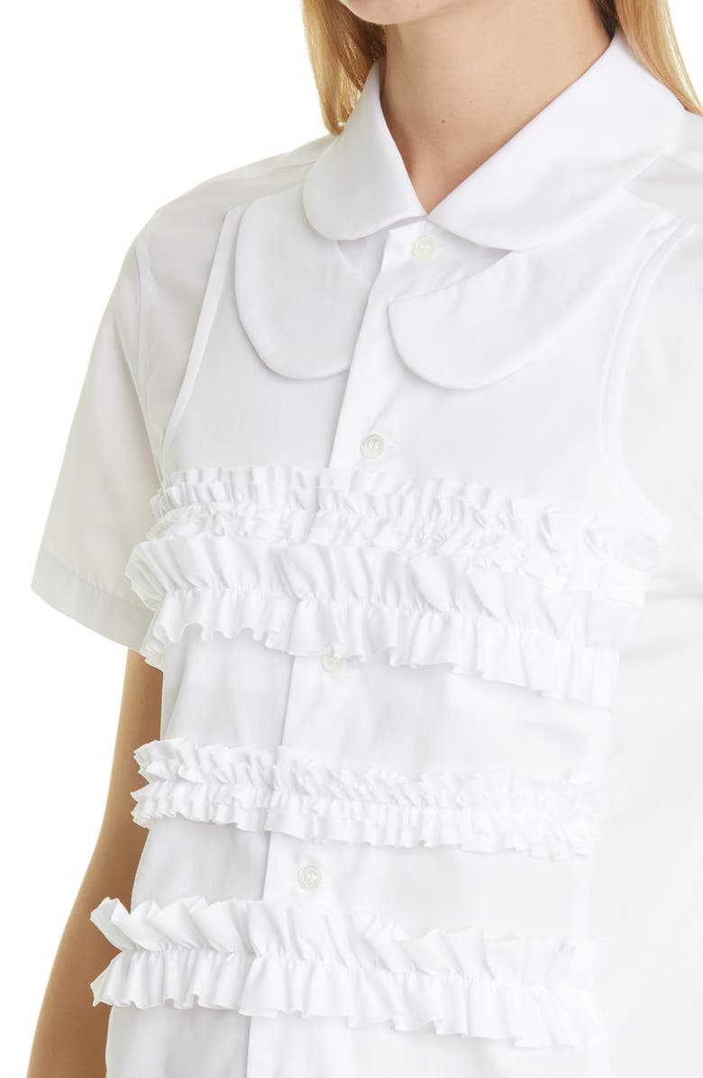 Comme des Garçons Girl Short Sleeve Cotton Shirt, Alternate, color, 