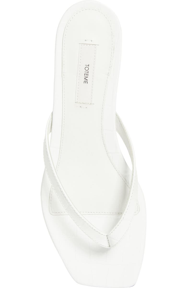 TOTEME Croc Embossed Kitten Heel Flip Flop, Alternate, color, White
