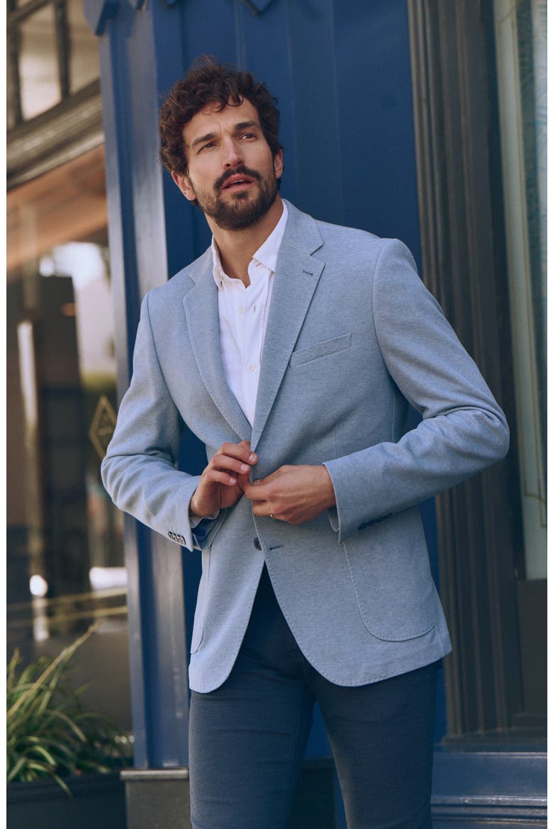 Matteo Pale Blue Piqué Sport Coat, Alternate, color, BLUE