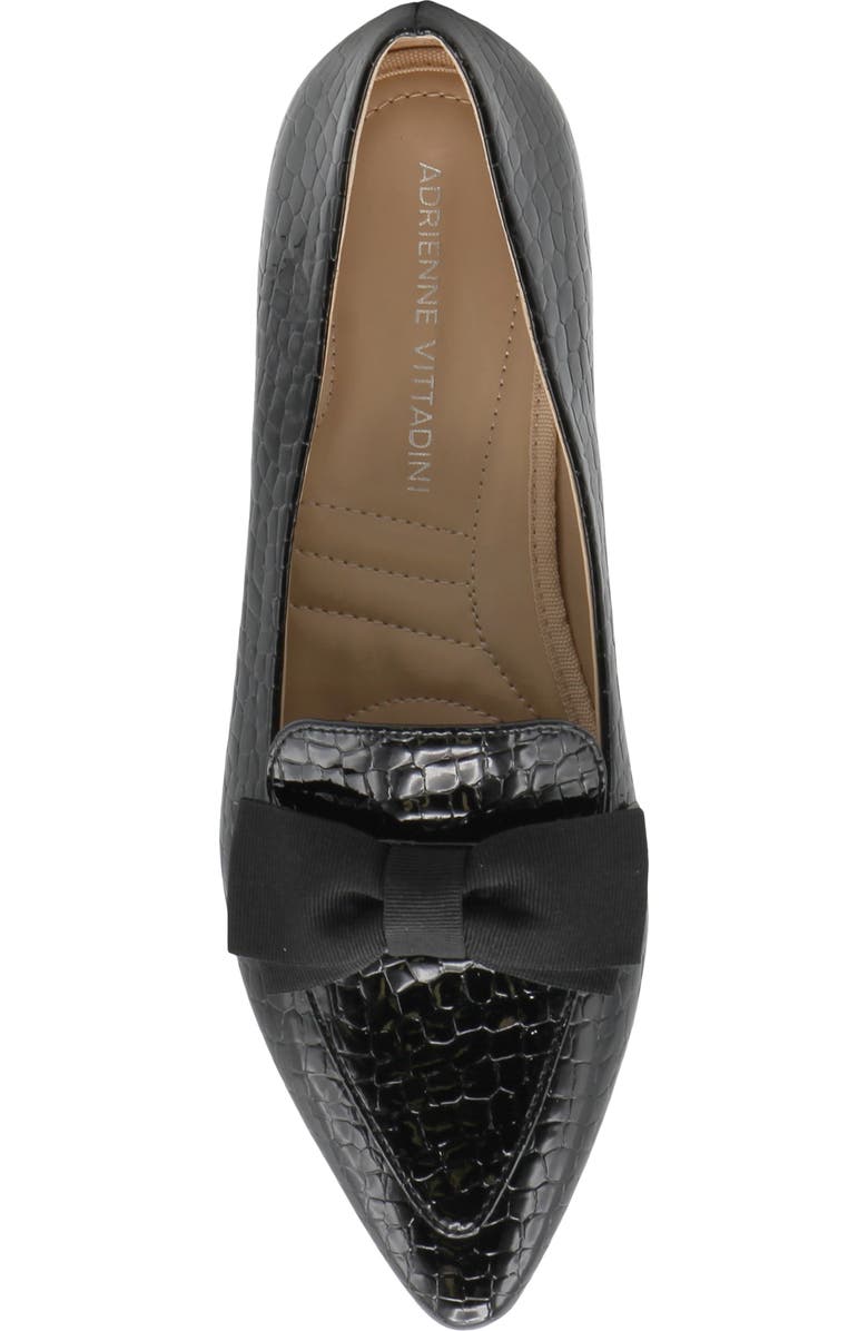 Adrienne Vittadini Pauletta Bow Pump, Alternate, color, Black Croc Patent