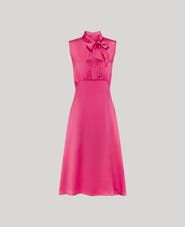 Really Wild Clothing Celeste Liberty Silk Satin Tie Neck Dress