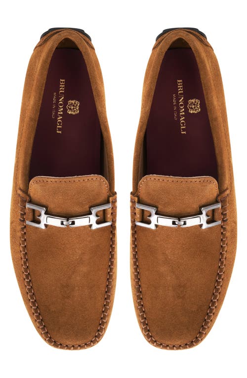 Bruno Magli Taso Bit Driving Loafer In Cognac Suede