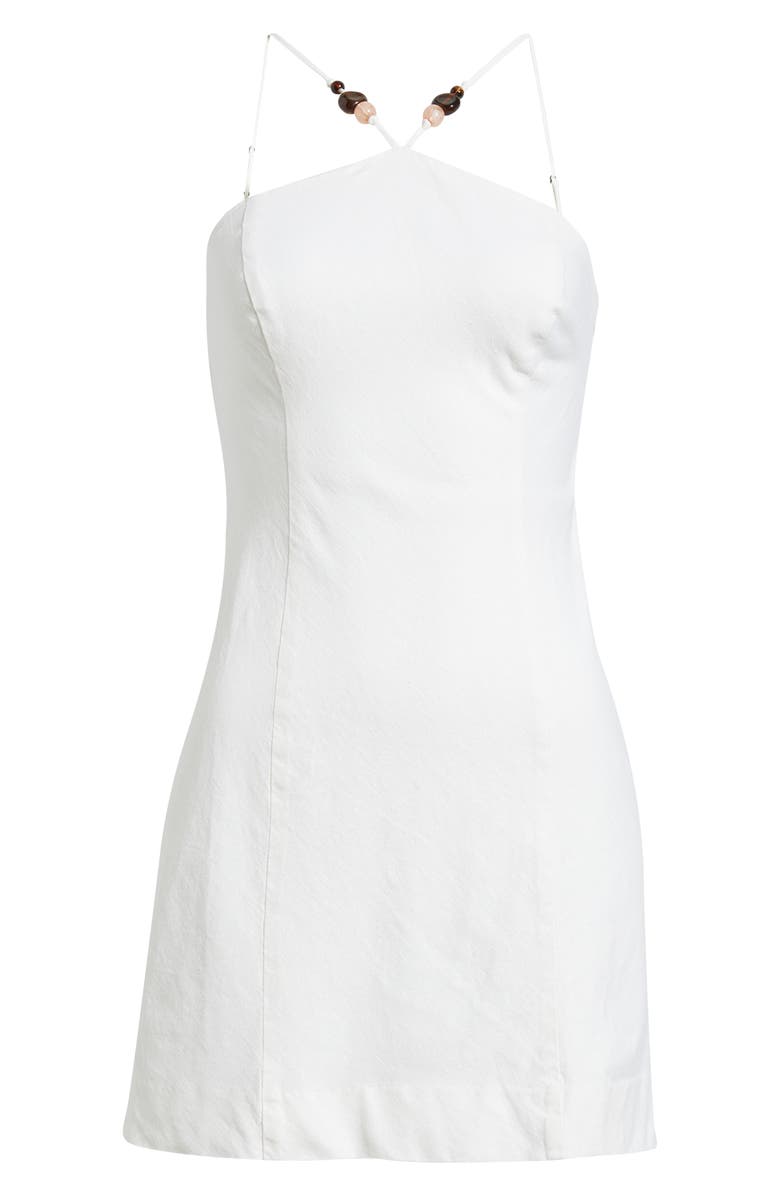 Open Edit Halter Neck Linen Blend Minidress, Alternate, color, 