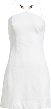 Open Edit Halter Neck Linen Blend Minidress