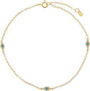 BY ADINA EDEN Multi Evil Eye Chain Anklet