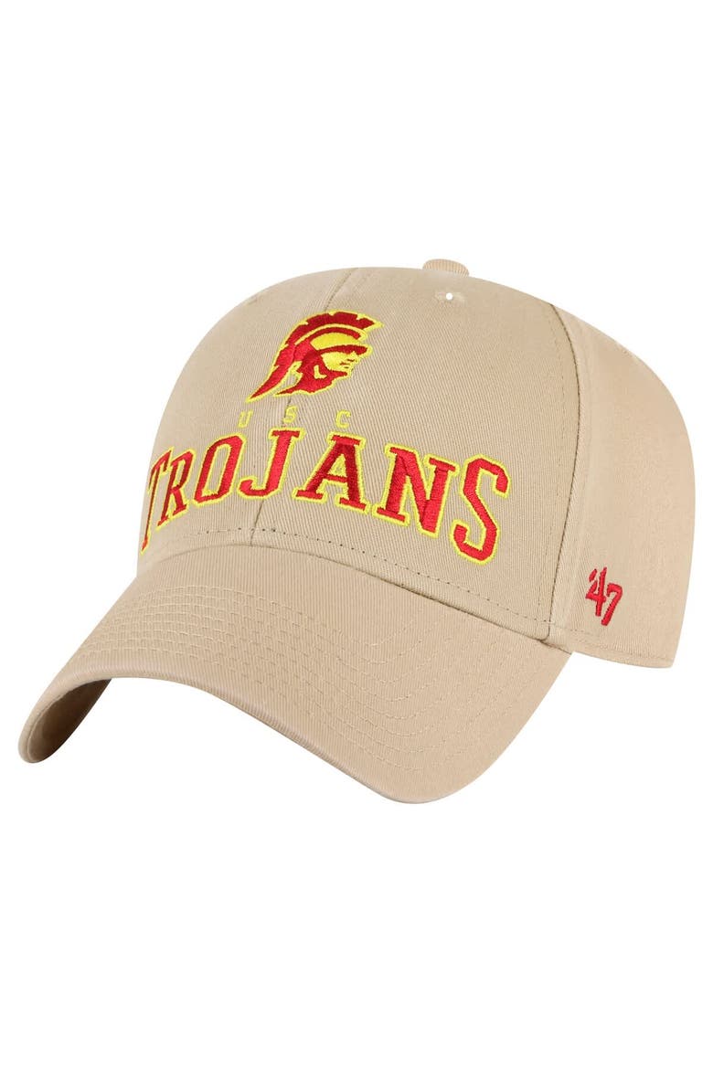 Men's '47 Khaki USC Trojans Powell MVP Adjustable Hat, Main, color, Khaki