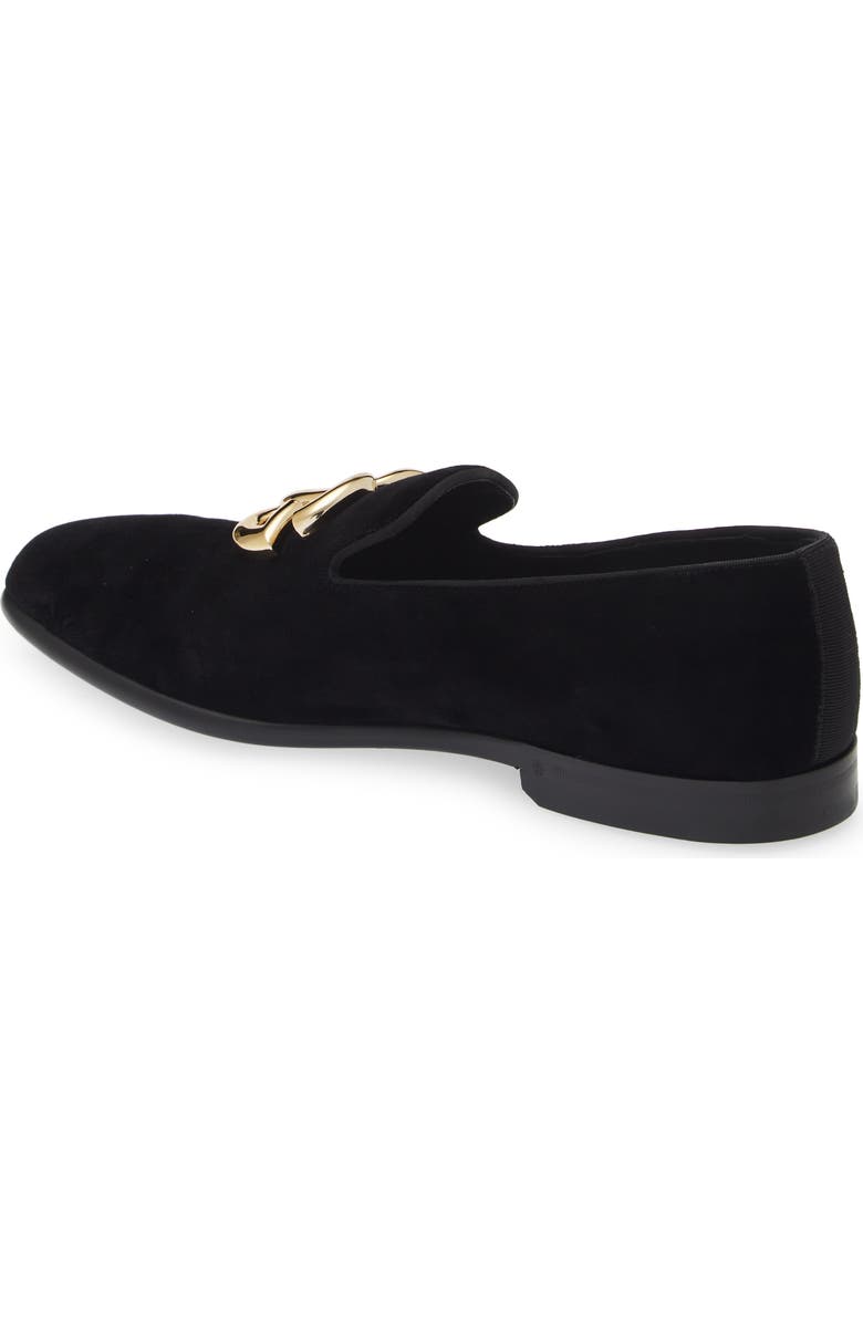 Dolce&Gabbana Leonardo Velvet Loafer, Alternate, color, 80999 Black