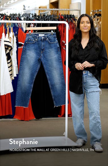 Pre-Order Raw Hem Straight Leg Loose High Waist Jeans