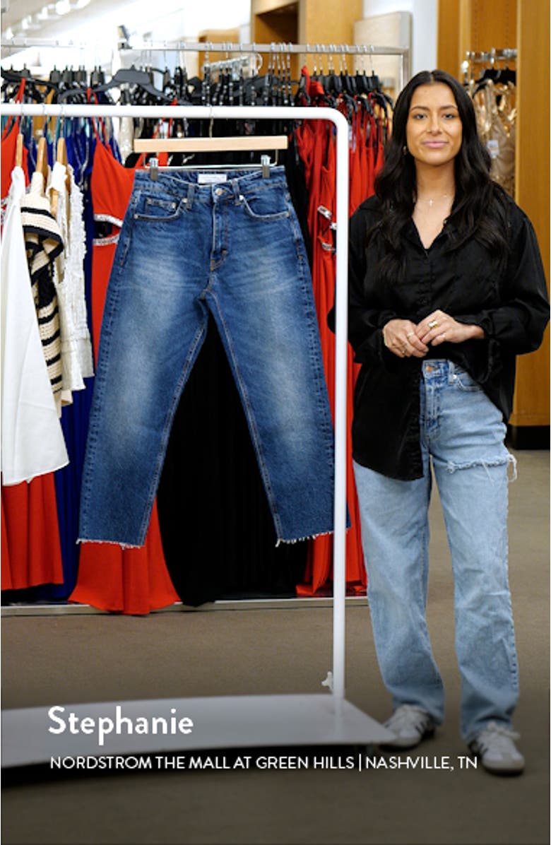 Raw Hem Straight Leg Jeans, sales video thumbnail