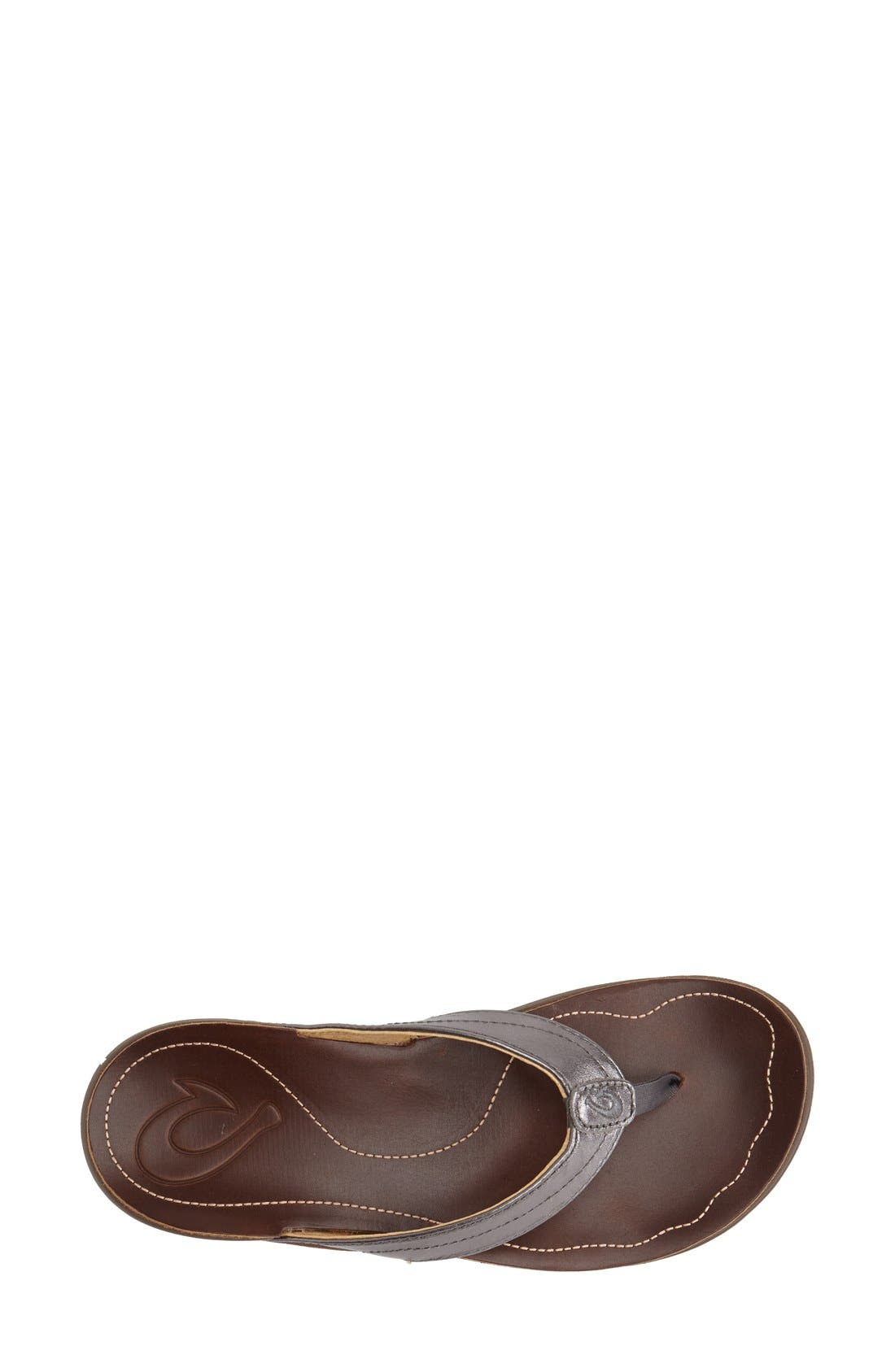 'Kumu' Flip Flop, Alternate, color, PEWTER/ BEAN