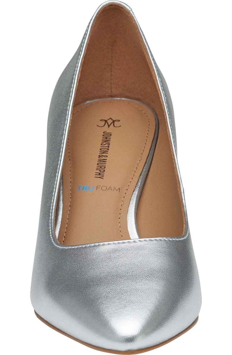 Johnston & Murphy Vicki Block Heel Pump, Alternate, color, Silver Metallic Sheepskin
