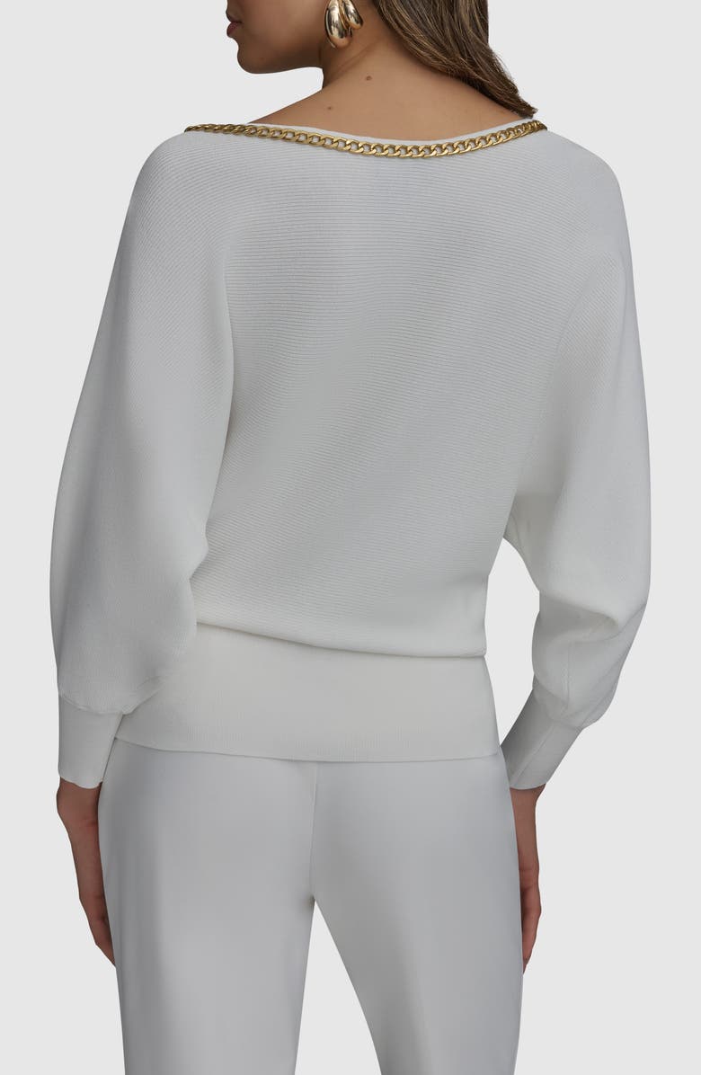 Donna Karan New York Chain Drape Sweater, Alternate, color, 