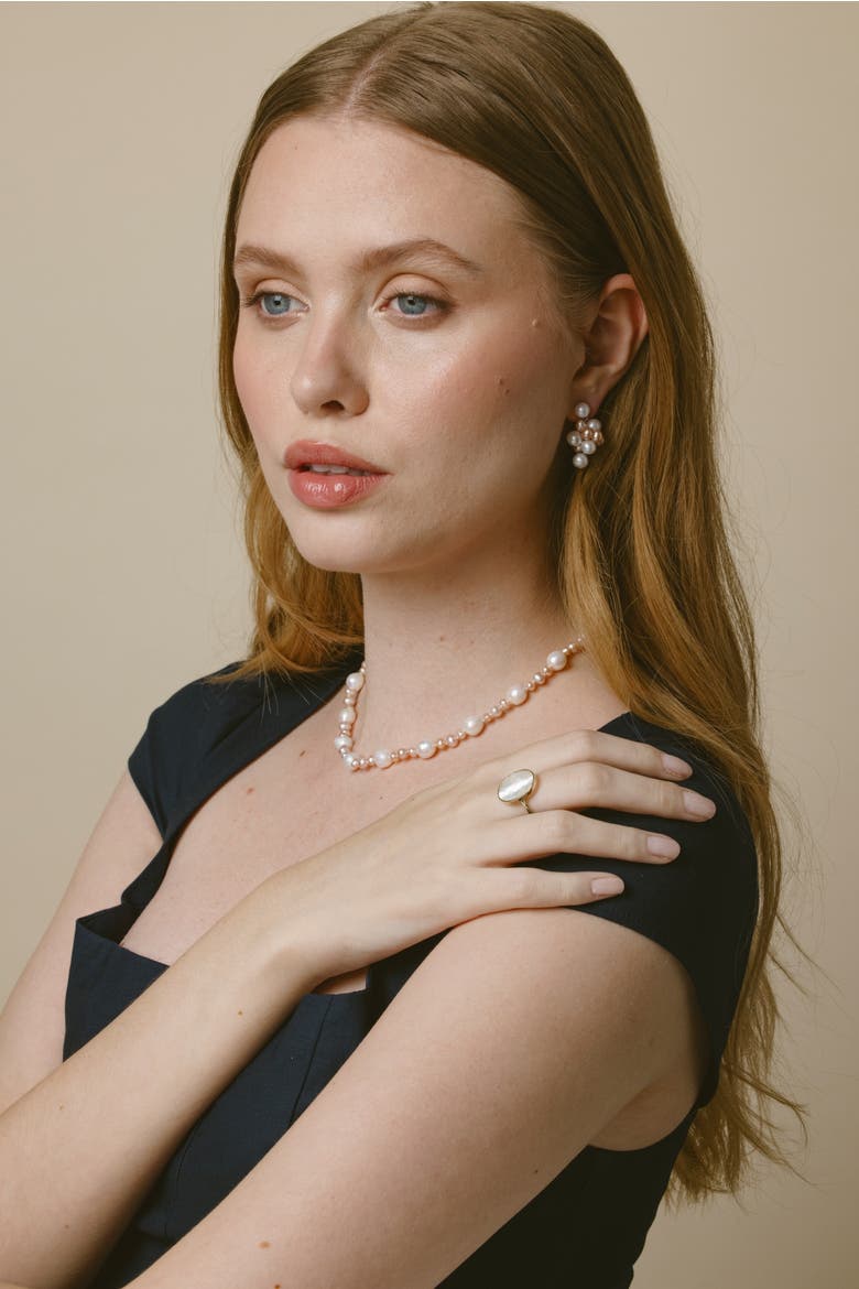 3-8mm Freshwater Multicolor Pearl Necklace - AAA Quality, Alternate, color, Sterling Silver Clasp