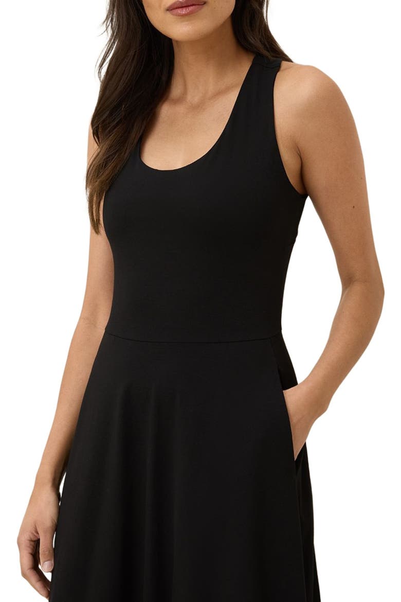 Organic Cotton Fit & Flare Open Back Maxi Dress, Alternate, color, Black