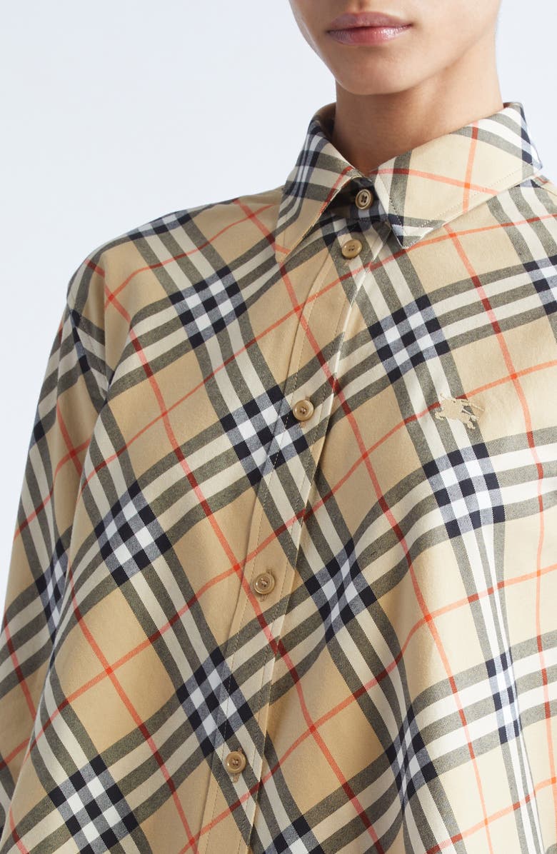 Burberry Heidi Check Cotton Button-Up Shirt, Alternate, color, 