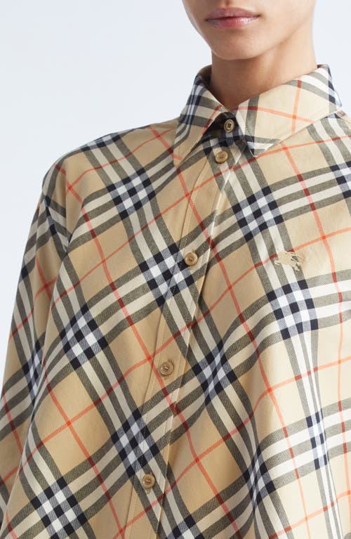 Burberry Heidi Check Cotton Button-up Shirt In Neutral