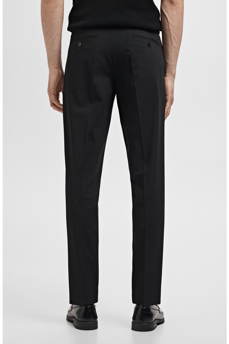 Slim Fit Flat Front Pants, Alternate, color, BLACK