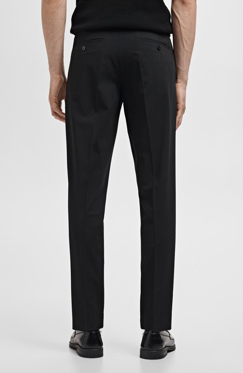 MANGO Slim Fit Flat Front Pants, Alternate, color, Black