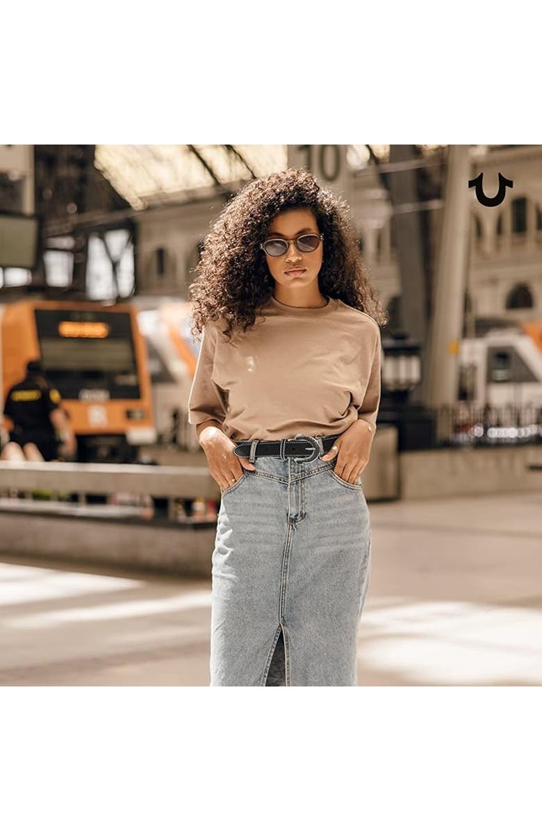 True Religion Belt with Horseshoe Buckle, Alternate, color, 