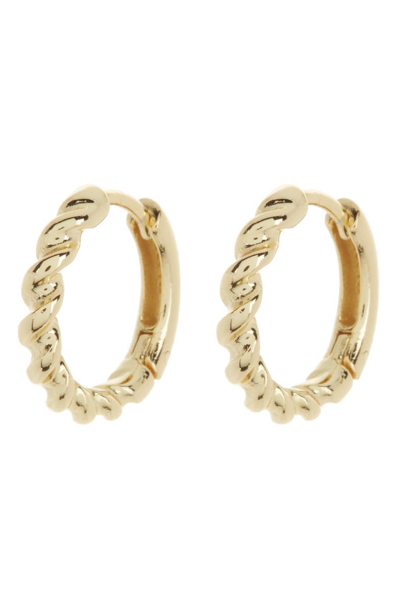 Argento Vivo Sterling Silver Twist Huggie Hoop Earrings, Main, color, 