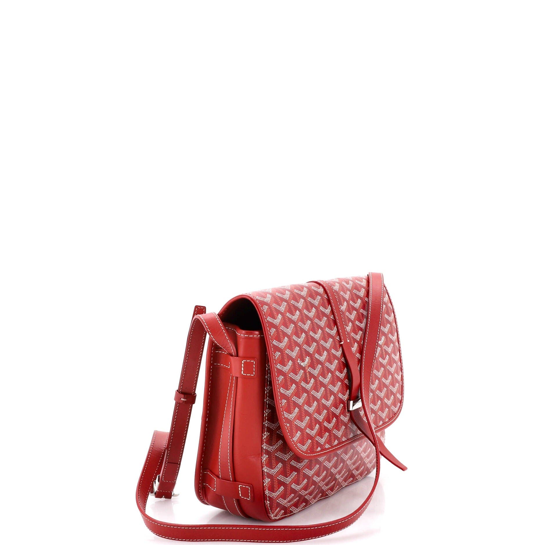 Pre-Owned Goyard Belvedere II Messenger Bag Coated Canvas MM, Alternate, color, Red