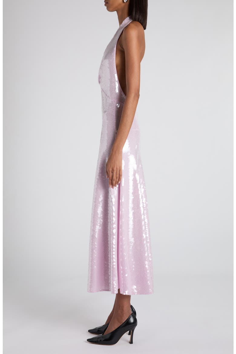 Halter Sequin Midi Dress, Alternate, color, 5812 THISTLE